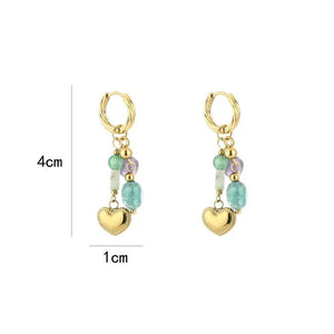 Oorbellen hanger - Goud/multicolour