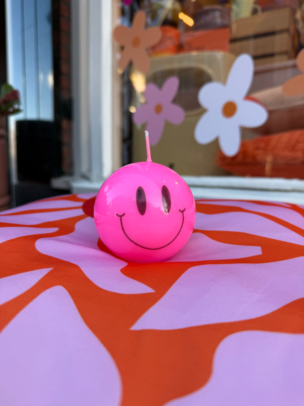 Smiley Kaars - Roze
