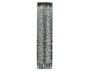 Dinerkaars set kerstboom - Glitter zilver