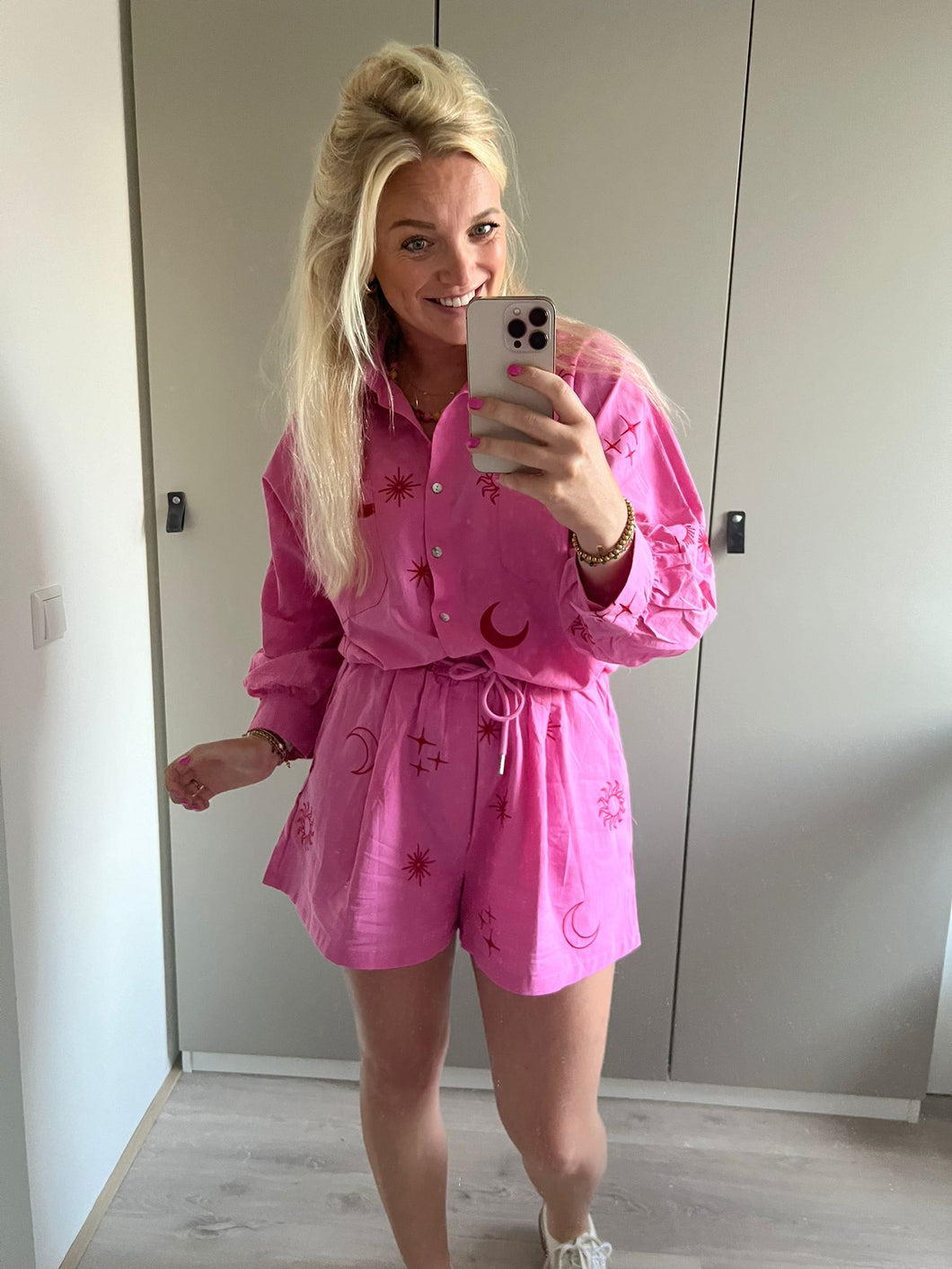 Short Maan, ster, zon - Roze/rood