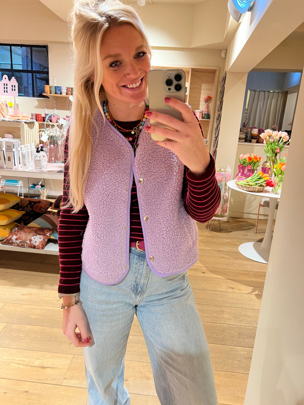 Teddy gilet - Lila