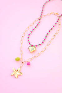 Mable ketting - Green Fuchsia