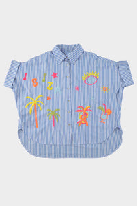 Ibiza blouse - Blauw/wit