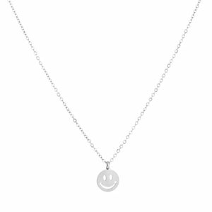 Ketting smiley - Zilver