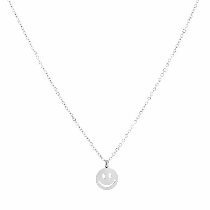 Ketting smiley - Zilver