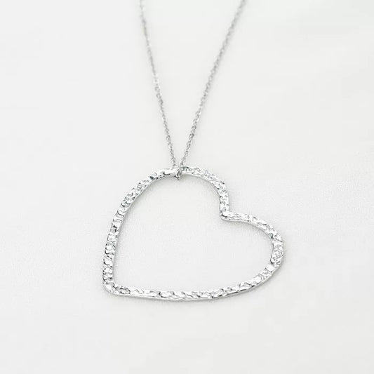 Ketting vallend Hart - Zilver