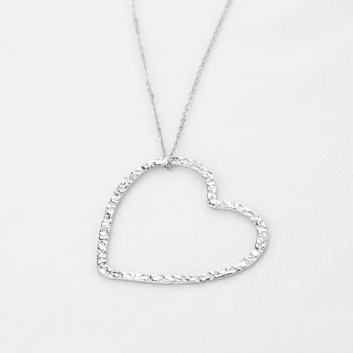 Ketting vallend Hart - Zilver