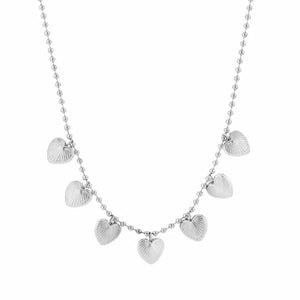 Ketting hartjes - Zilver