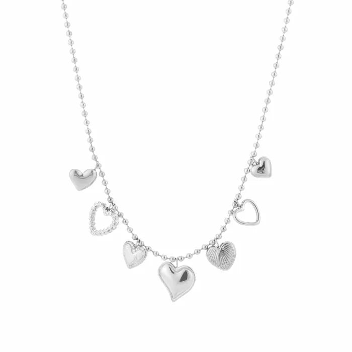 Ketting hartjes - Zilver