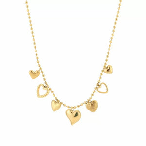 Bedelketting hartjes - Goud