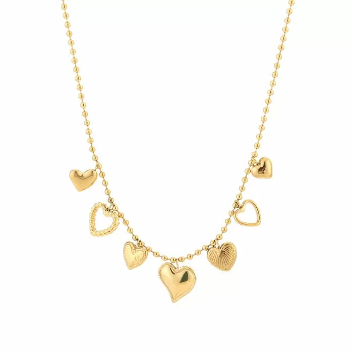 Bedelketting hartjes - Goud