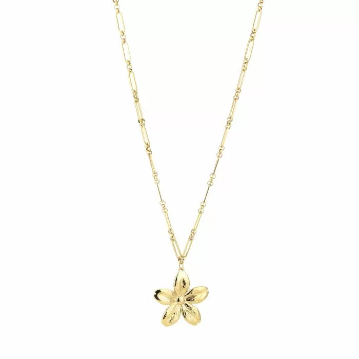 Lange ketting bloem - Goud
