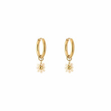Afbeelding in Gallery-weergave laden, Oorbellen bloemetje - Goud/beige
