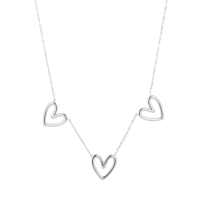Ketting hartjes - Zilver
