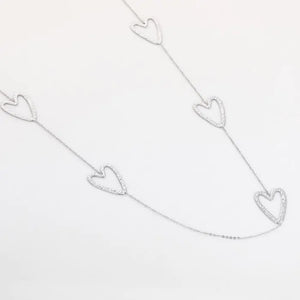 Ketting hartjes Zilver