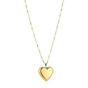 Lange ketting 80 cm met groot hart Goud