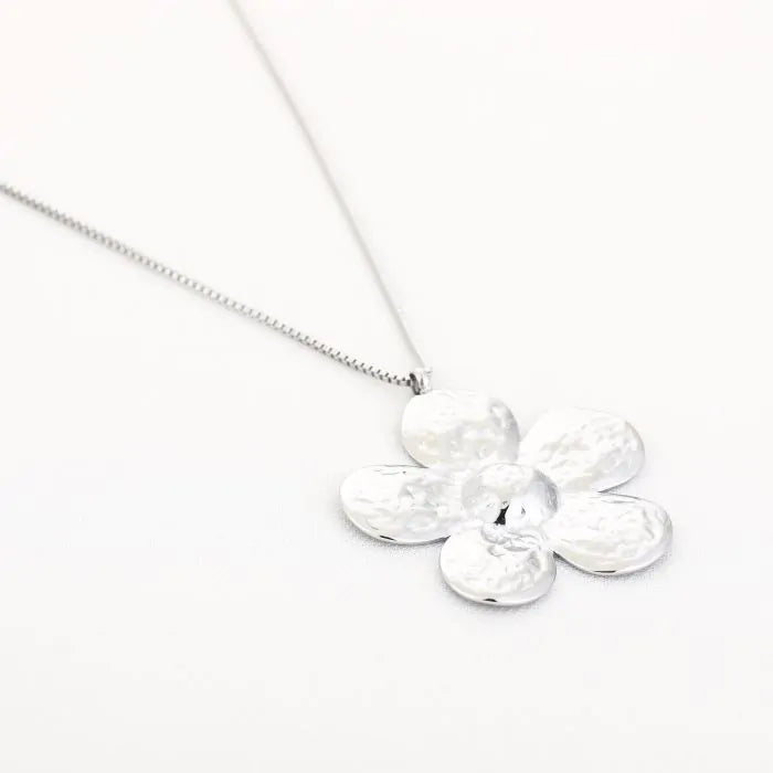Ketting bloem - Zilver