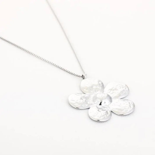 Ketting bloem - Zilver