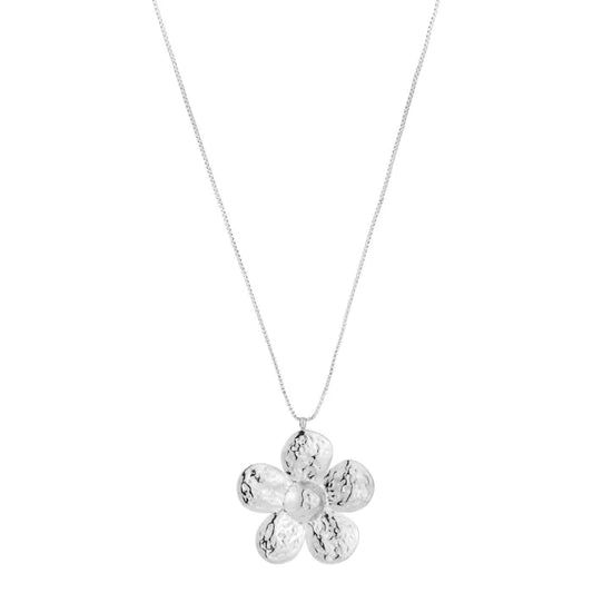 Ketting bloem - Zilver