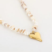 Afbeelding in Gallery-weergave laden, Ketting hart - Beige/goud
