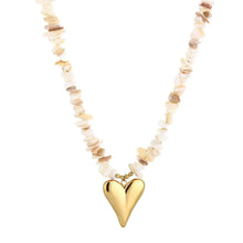 Afbeelding in Gallery-weergave laden, Ketting hart - Beige/goud
