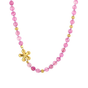 Ketting kralen - Fuchsia