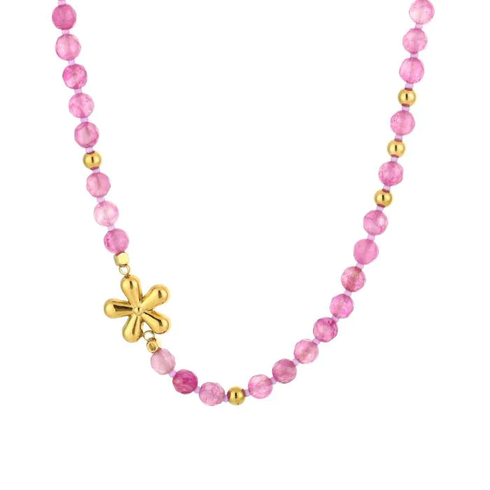 Ketting kralen - Fuchsia