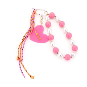 Bagcharm/sleutelhanger love - Roze