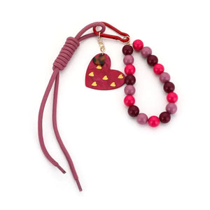 Bagcharm/sleutelhanger Hart - Rood