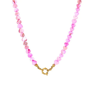 Ketting hartjes - Roze
