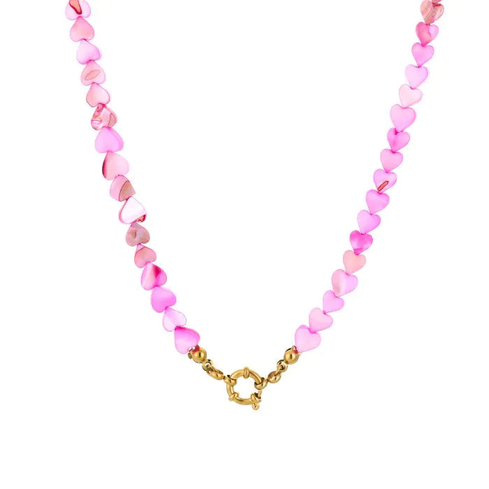 Ketting hartjes - Roze