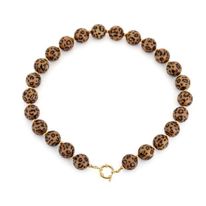 Ketting kralen - Tijgerprint/goud