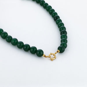 Kralen ketting - Donkergroen