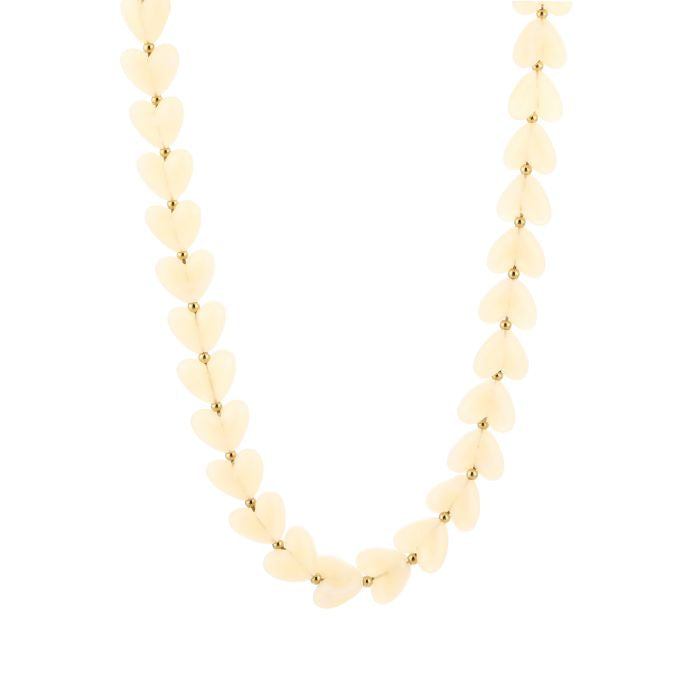 Hartjes kralenketting - Beige