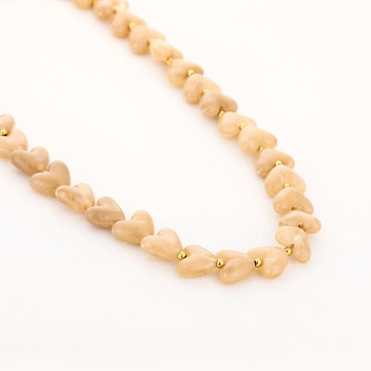 Kralenketting Amour M - Licht Taupe/zand