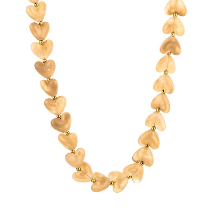 Kralenketting Amour M - Licht Taupe/zand