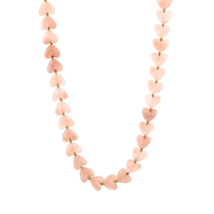 Hartjes kralenketting - Roze