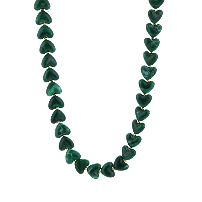 Hartjes kralenketting - Groen