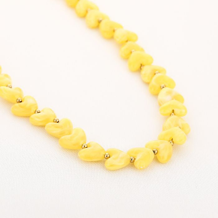 Kralenketting Amour M - Geel