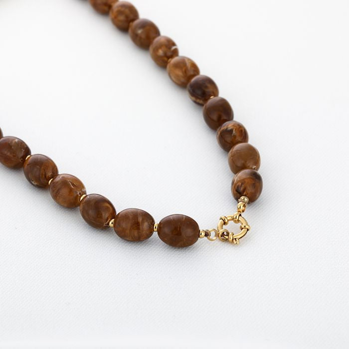 Kralen ketting - Bruin