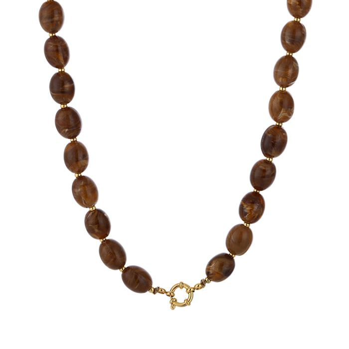 Kralen ketting - Bruin