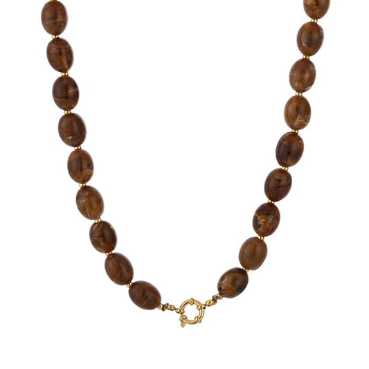 Kralen ketting - Bruin