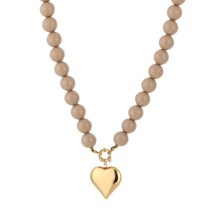 Kralenketting bedel - Beige