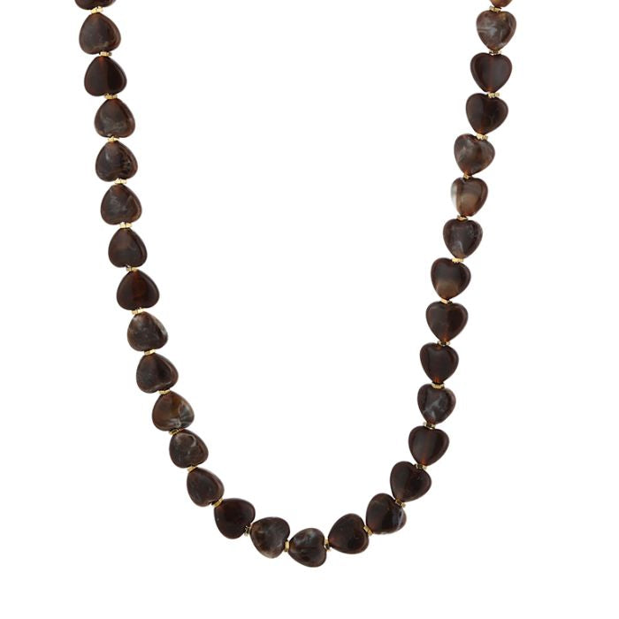 Hartjes kralenketting - Bruin