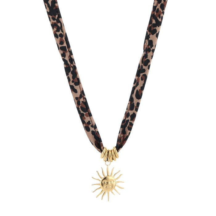 Ketting zon - Panter/goud