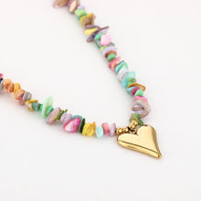 Afbeelding in Gallery-weergave laden, Kralen ketting met hartje - Regenboog mix

