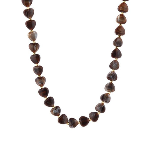 Hartjes ketting - Bruin