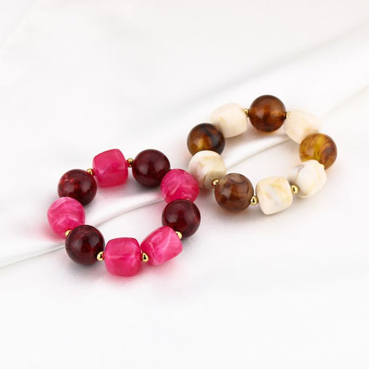 Armband kralen - Bruin/Beige