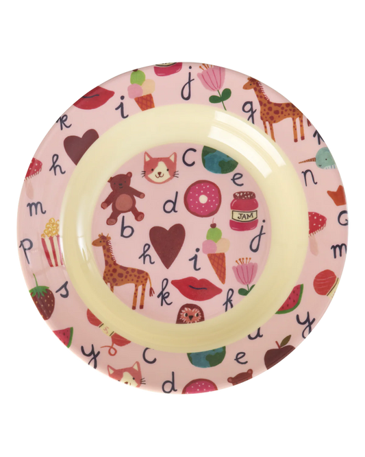 Rice - Kinderbord ABC roze