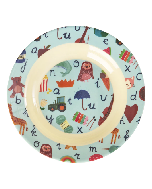 Rice - Kinderbord ABC blauw
